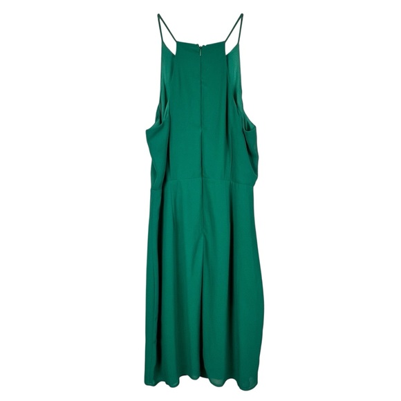 Lulus Teal Skater Dress Size Medium Best Wishes Halter Neck Tulip Skirt Overlay - Picture 13 of 13